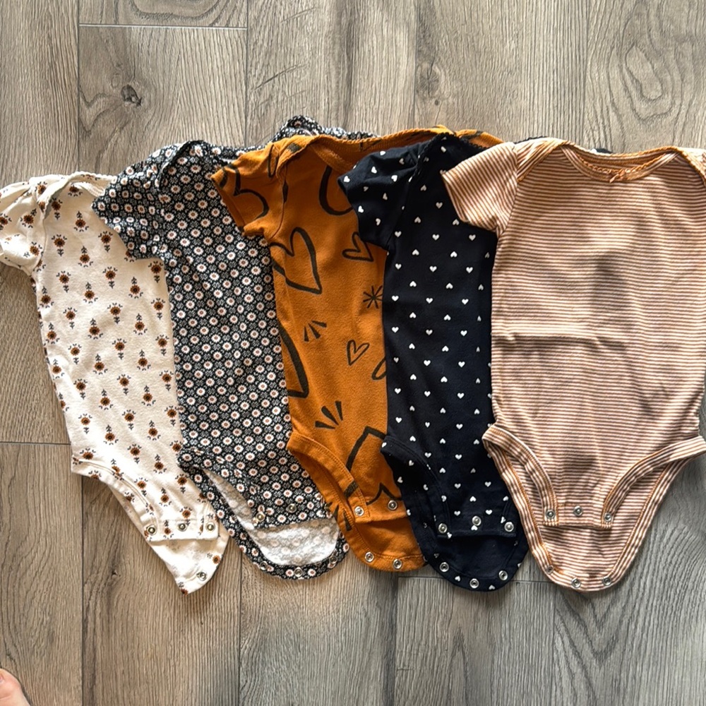 Carter's White and Black Bodysuits Essential One Pieces